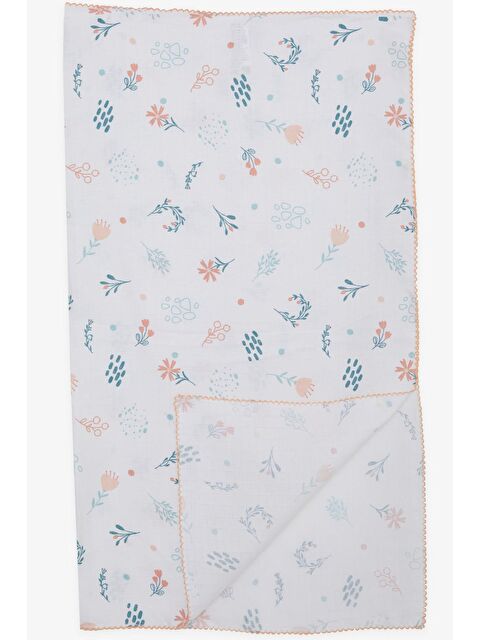 Breeze Yenidoğan Bebek Müslin Battaniye Bahar Temalı Çiçek Desenli Ekru (77 X 89 Cm) - S000516818-19965