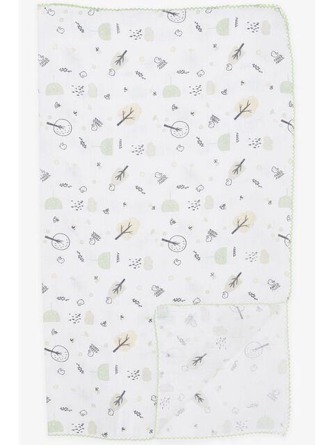 Breeze Yenidoğan Bebek Müslin Battaniye Bahar Temalı Kuş Desenli Ekru (77 X 89 Cm) - S000516822-19965
