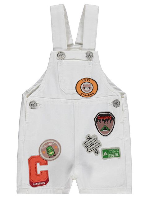 Civil Baby Erkek Bebek Baskılı 6-18 Ay Salopet - Ekru