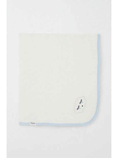 Breeze Yenidoğan Bebek Battaniyesi Kadife Sevimli Bulut Baskılı Ekru (77 X 88 Cm) - S000516825-19965