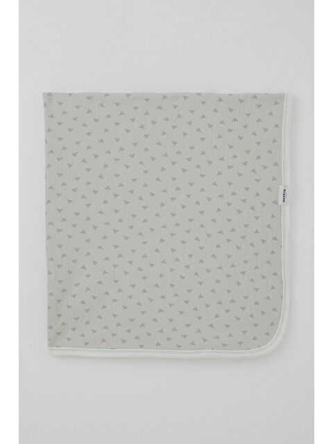 Breeze Yenidoğan Bebek Battaniyesi Minik Üçgenler Desenli Su Yeşili (76 X 87 Cm) - S000516801-20054