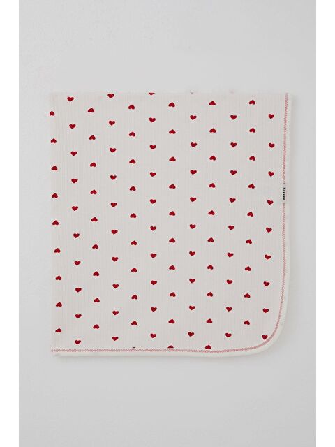 Breeze Yenidoğan Bebek Battaniyesi Kalp Desenli Ekru (78 X 88 Cm) - S000516787-19965