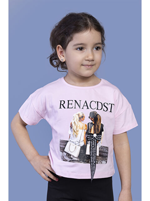 Toontoykids Kız Çocuk Dijital Baskılı Arkası Detaylı Tişört