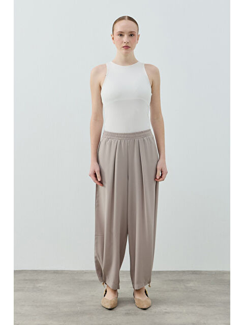 Remsa Beli Latikli Spor Krep Pantolon 1628 Vizon