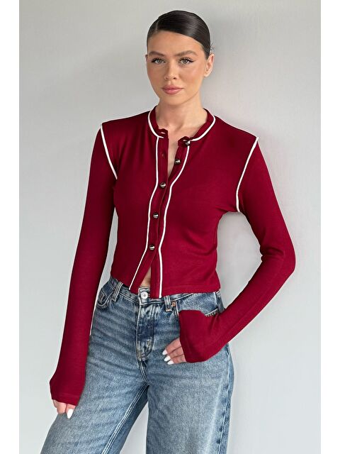 Gülseli Kadın Biyeli Elastanlı Hırka - S000517425-19951