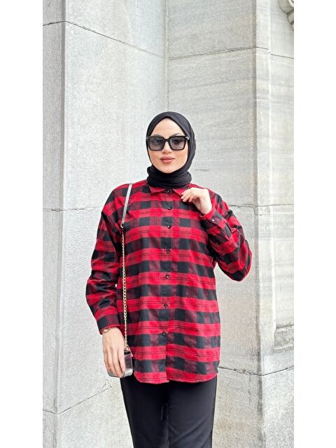 Jane's Kadın Uzun Kollu Yakalı önden Düğmeli Dokuma Gömlek