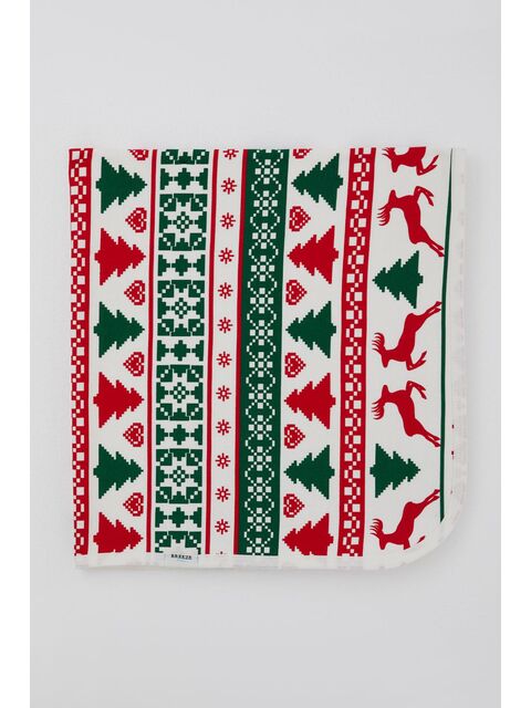 Breeze Yenidoğan Bebek Battaniyesi Yılbaşı Temalı Ekru (75 X 85 Cm) - S000516841-19965