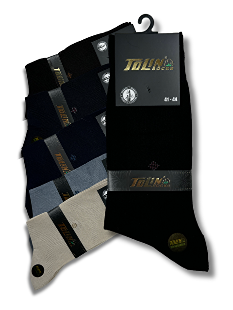 Tolin Bambu Erkek Karışık Renkli Dikişsiz 12'li Çorap Seti 14197 - S000222669-23173