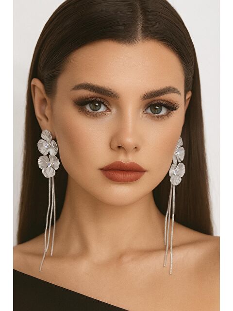 New Obsessions Püsküllü Çiçek Küpe - S000401439-18105