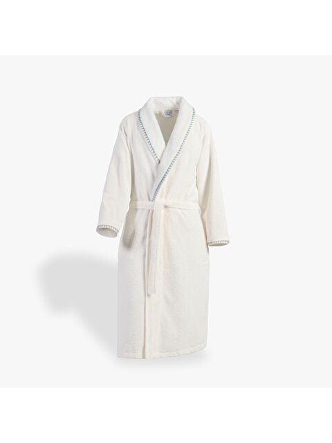 Green Black Tria Erkek Bornoz %100 Pamuk Jakarlı Krem-Mint - S000516846-37467