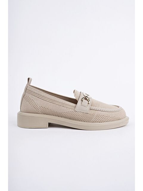 Muggo SAKURA Metal Tokalı Triko Kadın Loafer Günlük Makosen Ayakkabı - S000352477-19928