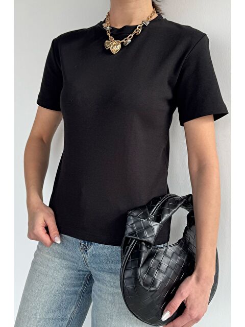 Gülseli Kadın Bisiklet Yaka Basic Tişört - S000517437-19351