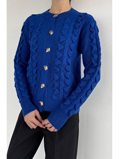 Gülseli Kadın Gold Düğme Detaylı Triko Hırka - S000517430-23710