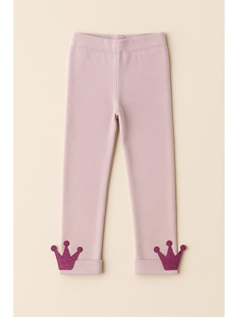 Katia And Bony Kız Çocuk Taç Aksesuarlı Pamuklu Tayt Pantolon Lila - S000467024-23370