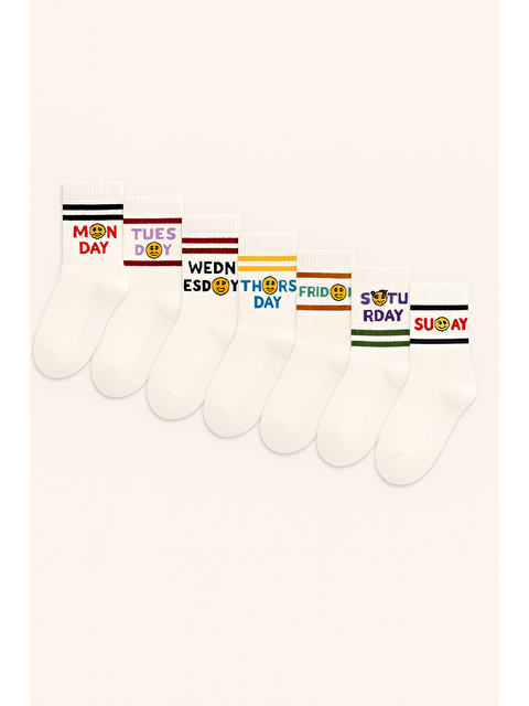 Katia And Bony Çocuk 7'Li Haftanın Günleri Baskılı Soket Çorap - S000481252-20063