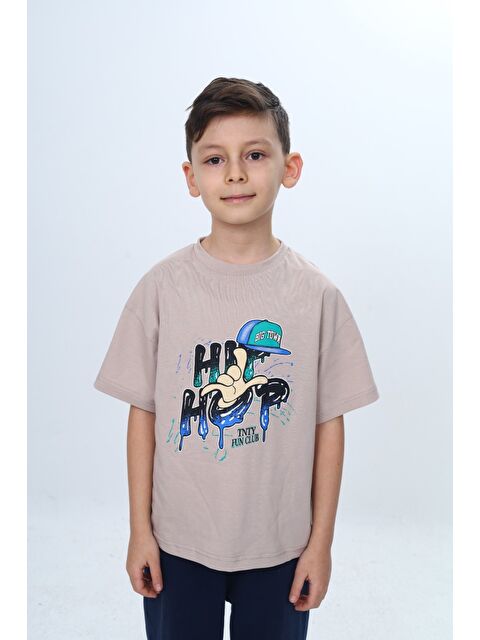 Toontoykids Erkek Çocuk Bisiklet Yaka Kısa Kollu Baskılı Tişört 24990