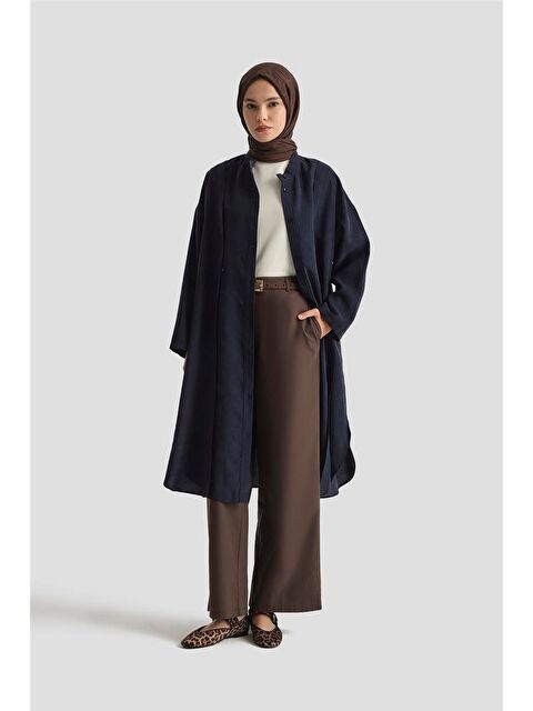 ARMİNE Lyocell Tunik Elbise 25Yd5800 Lacivert - S000490298-21164