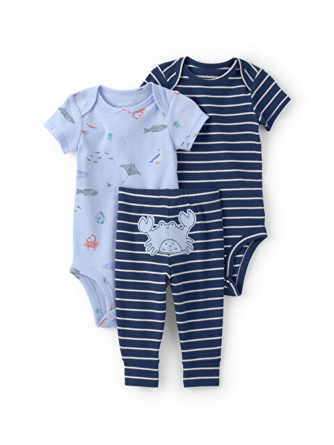 Carter's Erkek Bebek 3'lü Set Yenidoğan-24 Ay Mavi