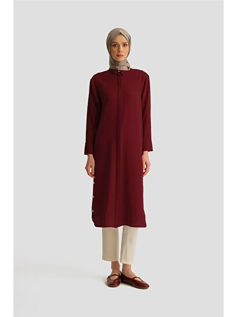 ARMİNE Zımba Detaylı Tunik Elbise 25Yh4406 Bordo - S000490300-19951