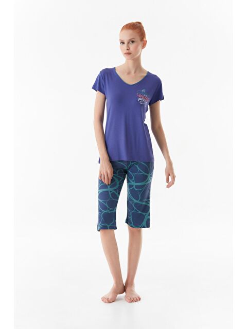 Fullamoda Yazı Baskılı Bisiklet Yaka Pijama Takımı - S000216580-20042