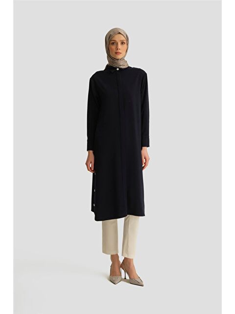 ARMİNE Zımba Detaylı Tunik Elbise 25Yh4406 Lacivert - S000490300-21164