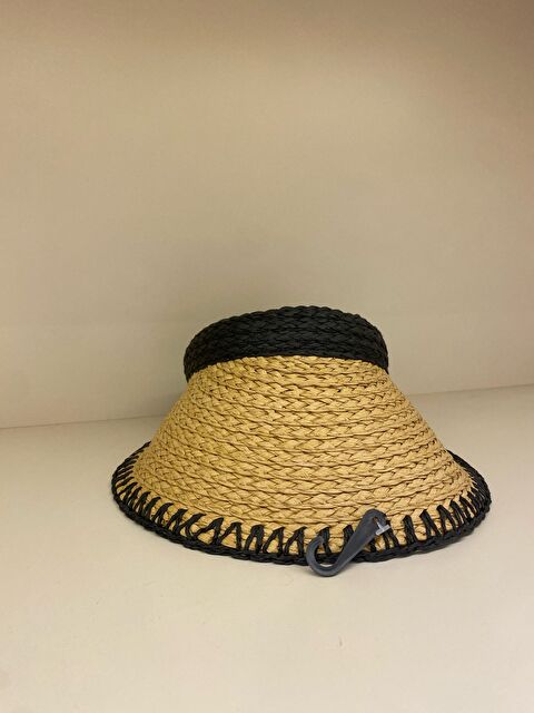 Luminos Butik Camel Zigzag Biye Detaylı Hasır Vizör Şapka Güneş Koruyucu Özellikli Günlük Kullanıma İdeal HSR2104 - S000377868-4557