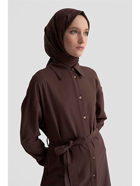 ARMİNE Yanları Düğmeli Tunik Elbie 25K4000 Acı Kahve - S000490304-28102