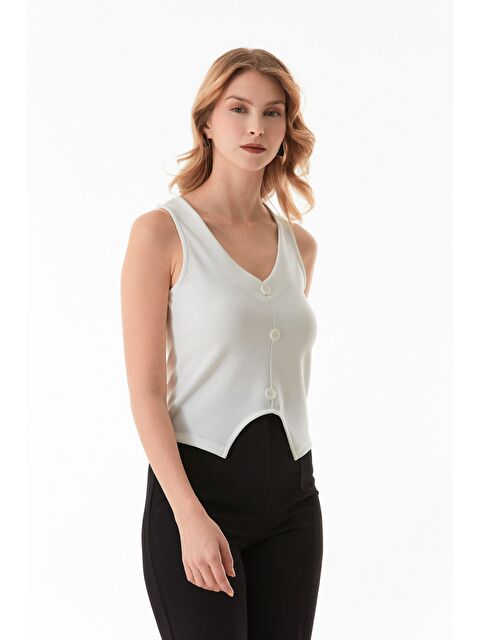 Fullamoda Basic Fitilli Düğmeli Yelek - S000380716-19965