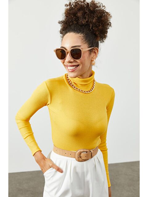 Xhan Sarı Balıkçı Yaka Kaşkorse Bluz 2KXK2-45454-10 - S000033596-20072