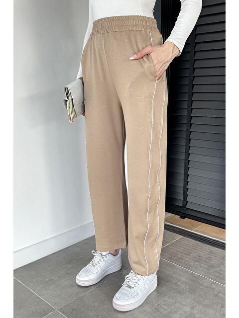 Gülseli Kadın Bel Lastikli Yan Şerit Detaylı Pantolon - S000517435-19928