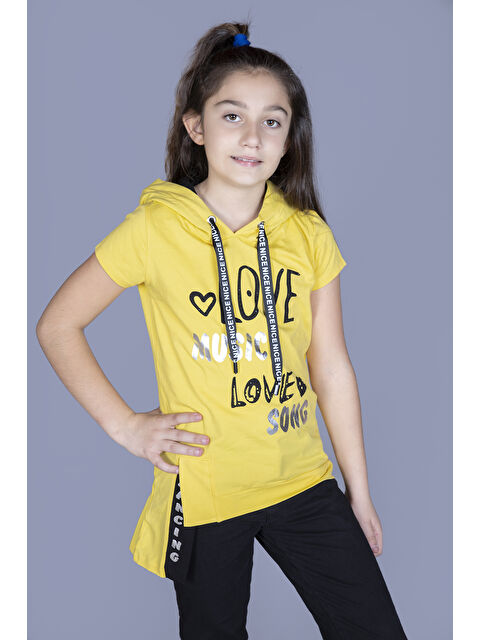 Toontoykids Kız Çocuk Kapüşonlu Baskılı Tişört