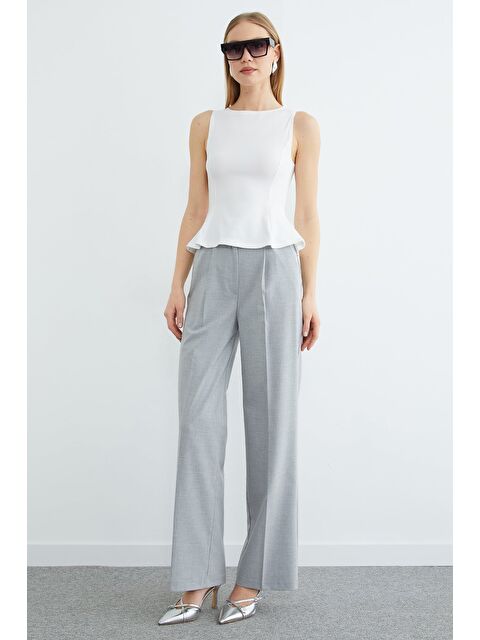 Fullamoda Beli Lastikli Pileli Palazzo Pantolon - S000508427-20600