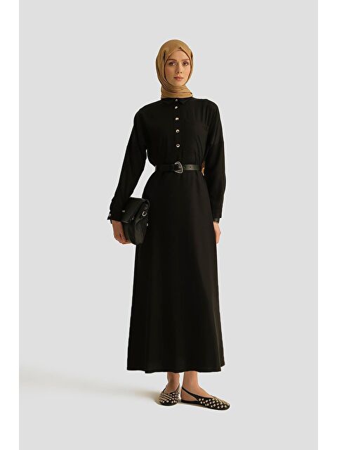ARMİNE Lyocell Elbise 25Yd4236 Siyah - S000490319-19351
