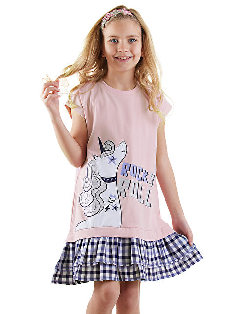 Denokids Rock Kız Çocuk Ekose Elbise - S000346186-20024