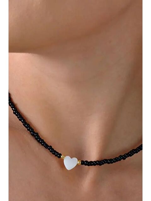 New Obsessions Sedef Kalp Detaylı Zarif Aşk Kolye - S000332545-19351