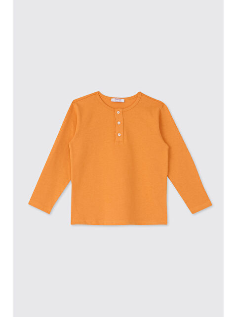 Panço Erkek Çocuk Yakası Düğmeli Oranj Tişört - S000510545-20013