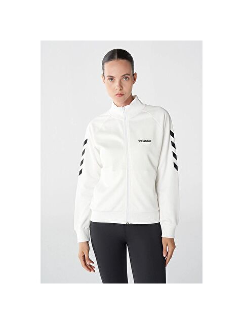 Hummel Genesa Kadın Beyaz Dik Yaka Fermuarlı Sweatshırt