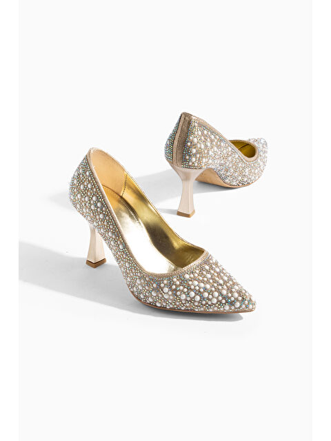 Daxtors Dorve Günlük Ortopedik Klasik Topuklu Taşlı Kadın Ayakkabı