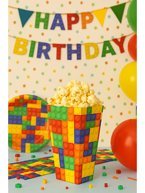 Parti Adresi Lego Temalı Karton Mısır Kutusu Popcorn Kutusu - S000501105-20045