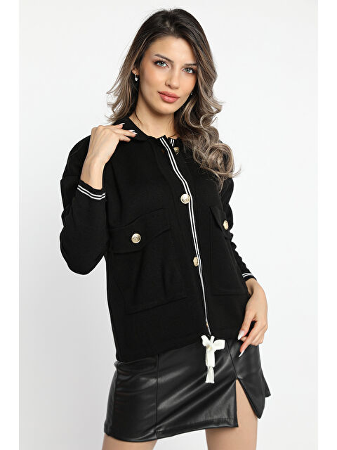 Gülseli Kadın Bağcıklı Triko Ceket Hırka - S000300413-19351