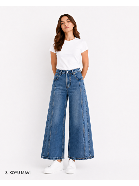 ajn Kids  Wideleg Kız Çocuk Jean Pantolon