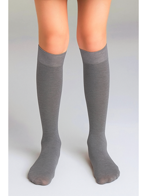 Katia And Bony Kız Çocuk Mikro 50 Denye Düz Mus Dizaltı Çorap Gri