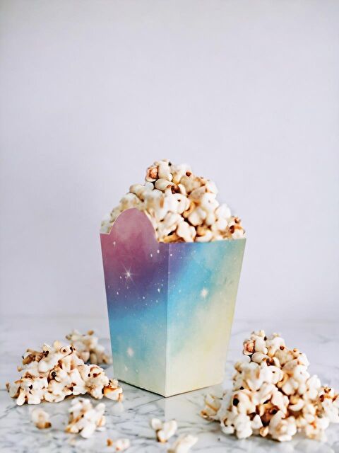 Parti Adresi Patlamış Mısır Kutusu Popcorn Kutusu Renkli 8'Li - S000501115-23173