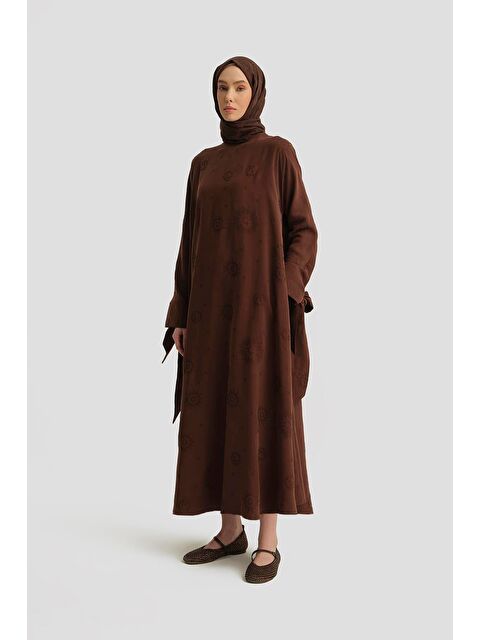 ARMİNE Taş İşlemeli Elbise 25Y9014 Açık Kahve - S000490323-19413