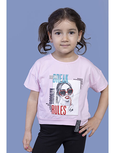 Toontoykids Kız Çocuk Dijital Baskılı Tişört