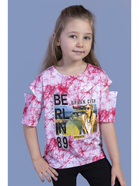 Toontoykids Kız Çocuk Batik Desenli Dijital Baskılı Tişört