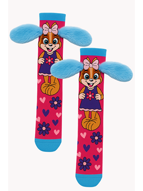 Katia And Bony Kız Çocuk Kulak Aksesuarlı Köpek Desenli Dizüstü Çorap