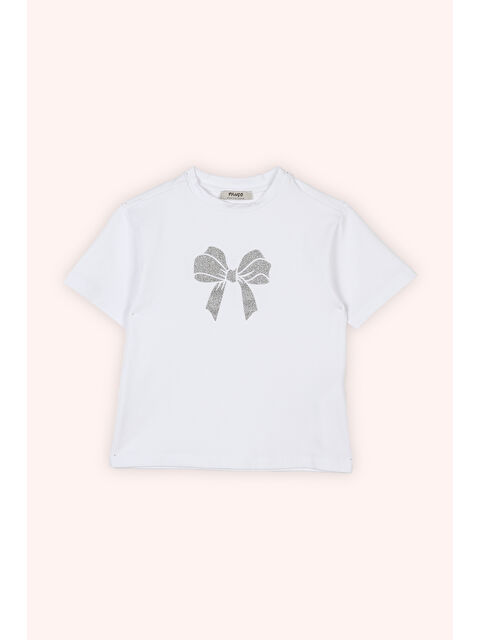 Panço Kız Çocuk Sim Baskılı Beyaz Tişört - S000510549-20063