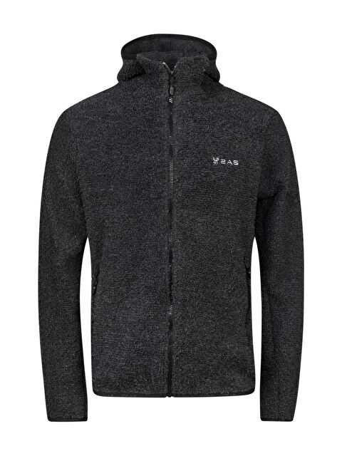 2AS Edgar Erkek Kapüşonlu Havlu Merino Sweatshirt Siyah - S000494206-19351