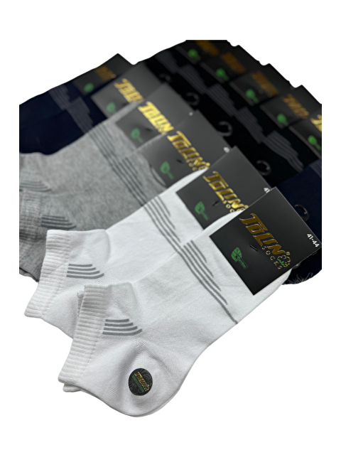 Tolin Bambu Erkek Karışık Renkli Dikişsiz 12'li Patik Çorap Seti 10536 - S000222683-23173